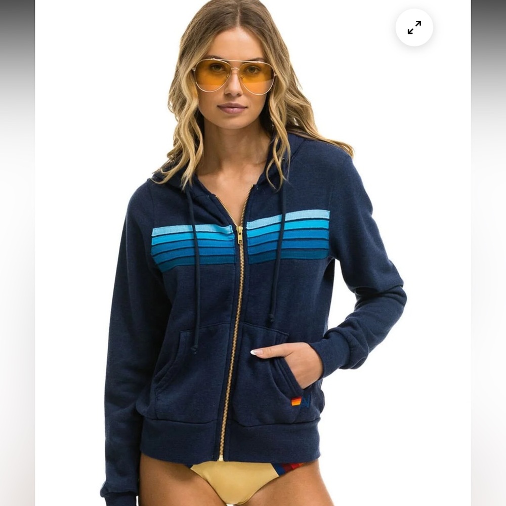 Aviator Nation Blue Striped Jacket
